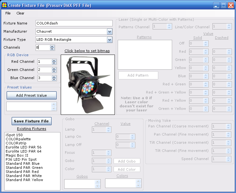 Prosurv DMX PC Software for lighting control